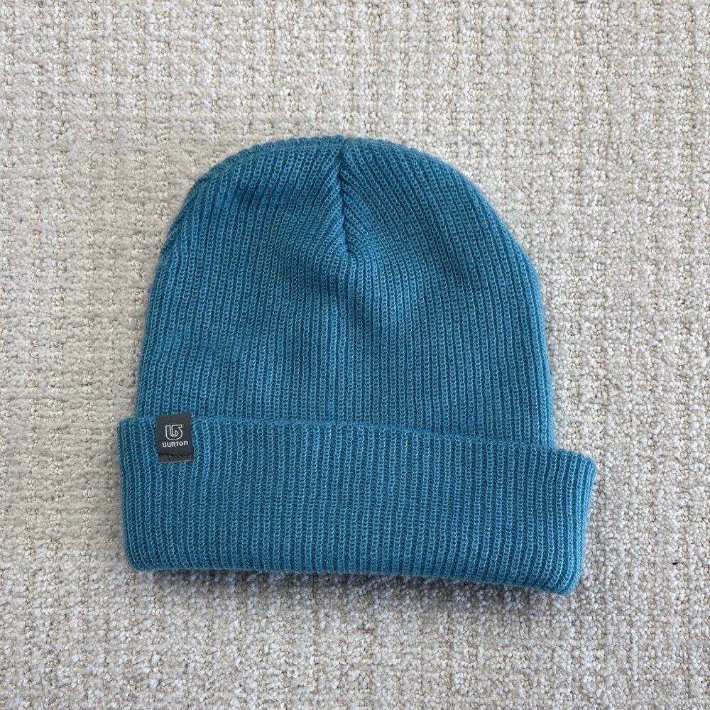 Burton Beanie Hat One Size Sky Blue Logo Knit Snowboard Ski Cap Skater 2000's